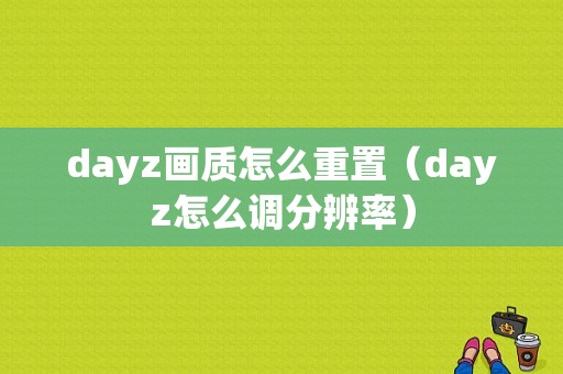 dayz画质怎么重置（dayz怎么调分辨率）